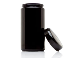 ULTRA JARS 500ml Wide Mouth UV Glass Jar with Black Screw Top Lid