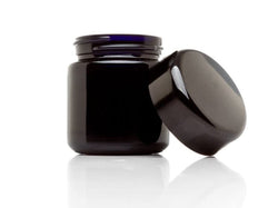 ULTRA JARS 50ml Tall UV Glass Jar with Black Screw Top Lid
